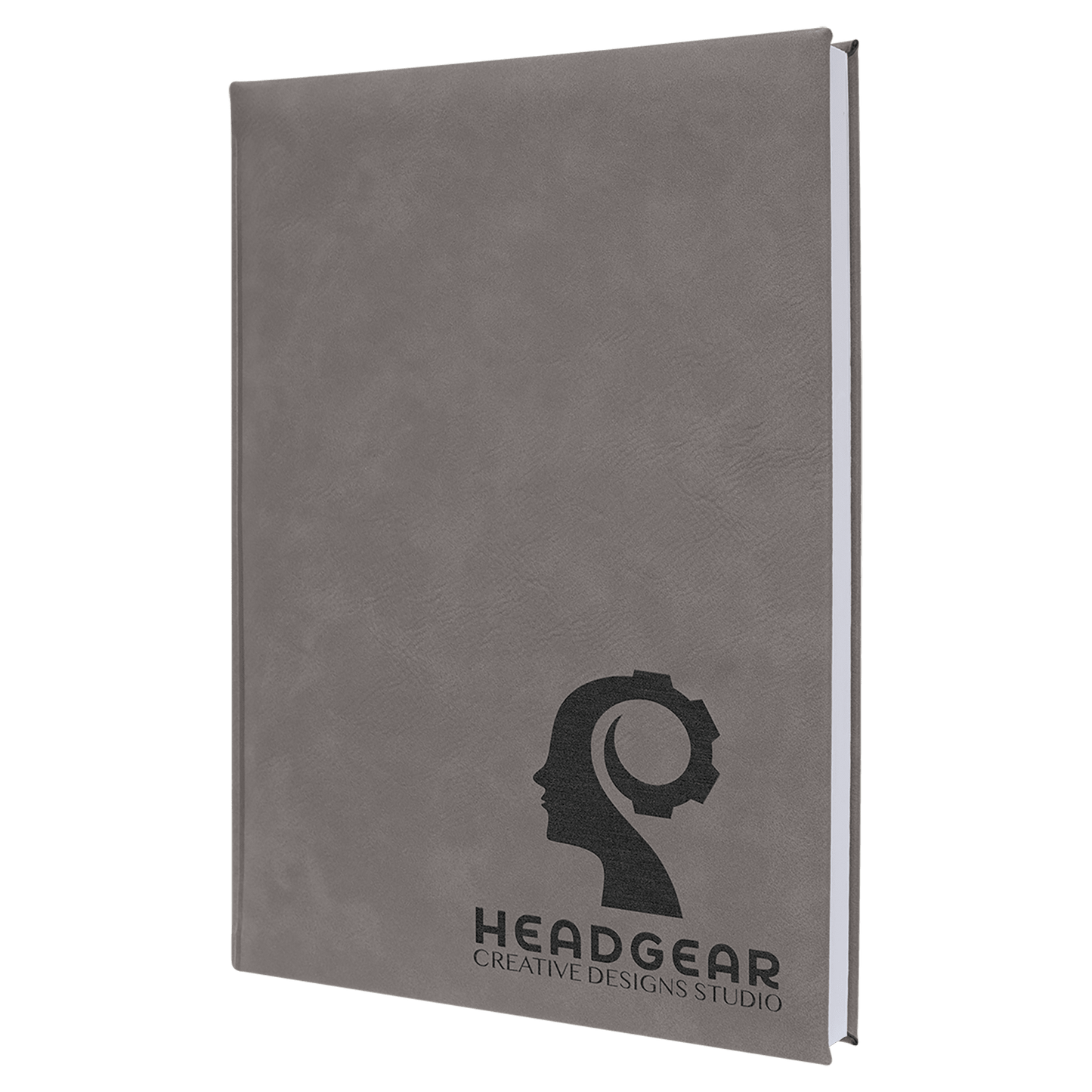 Custom 7" x 9 3/4" Vegan Leather Sketch Book with Engraved Logo