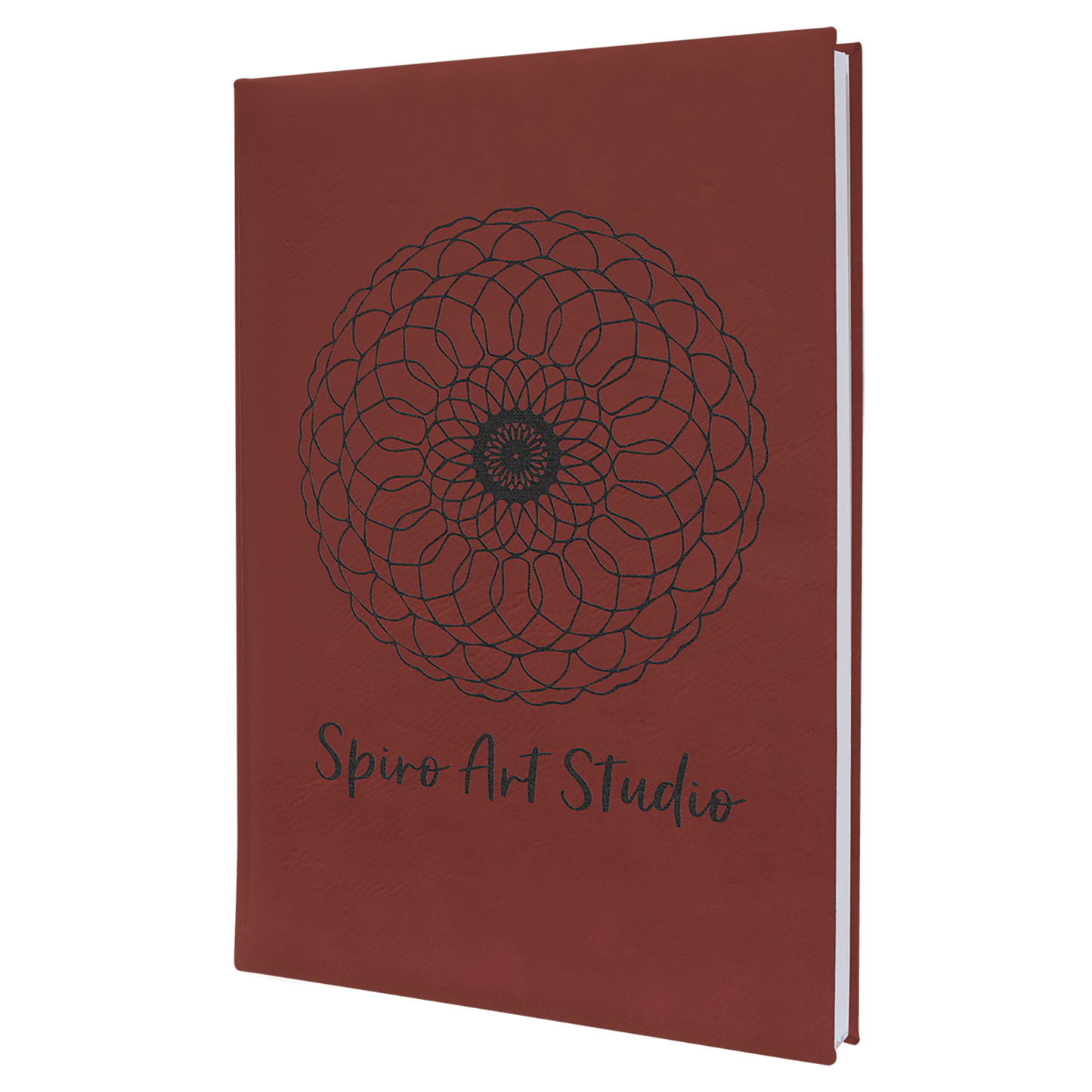 Custom 7" x 9 3/4" Vegan Leather Sketch Book with Engraved Logo