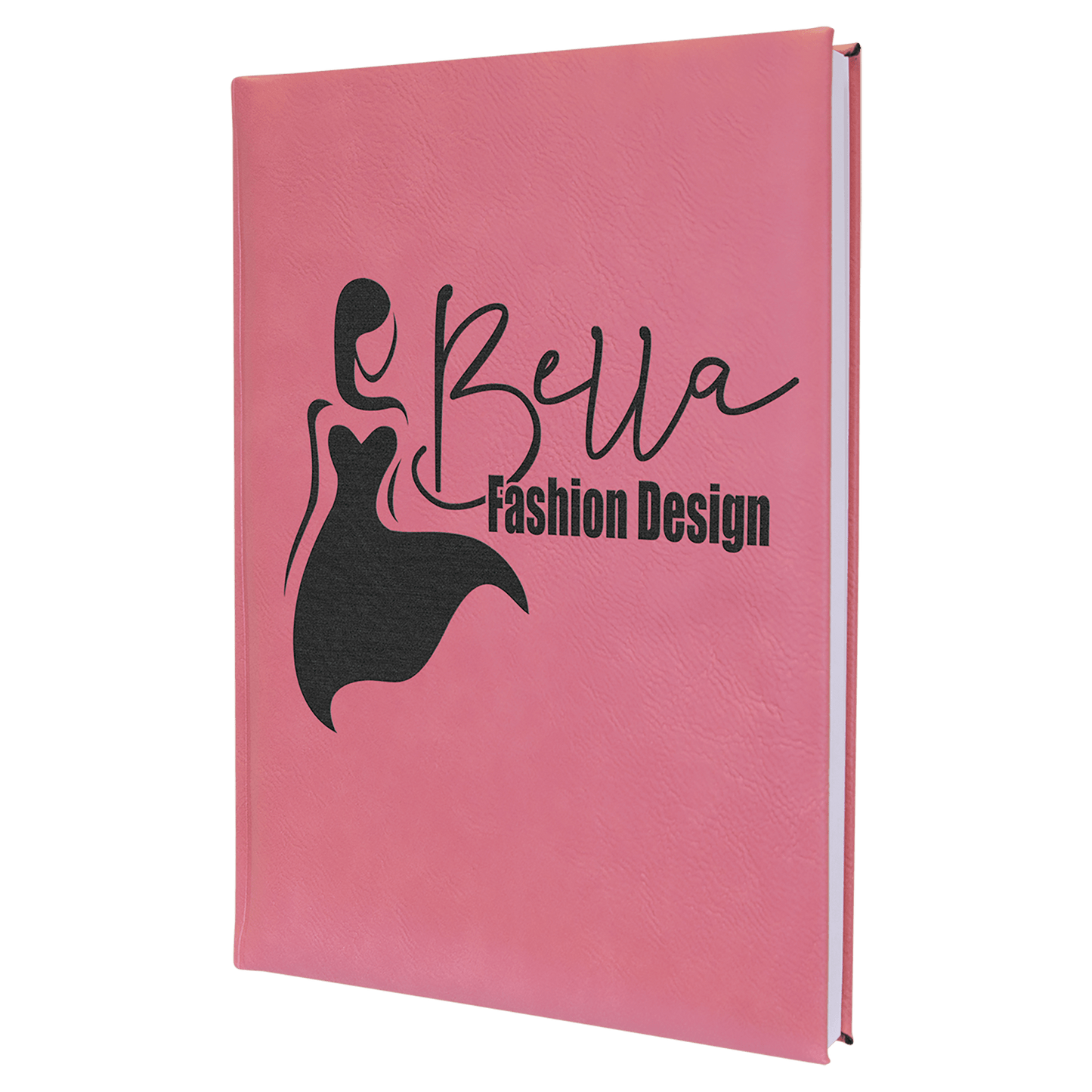 Custom 7" x 9 3/4" Vegan Leather Sketch Book with Engraved Logo