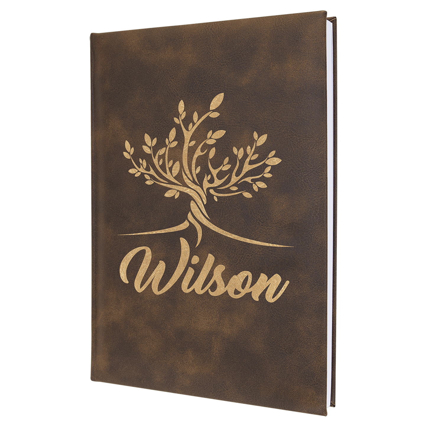 Custom 7" x 9 3/4" Vegan Leather Sketch Book with Engraved Logo