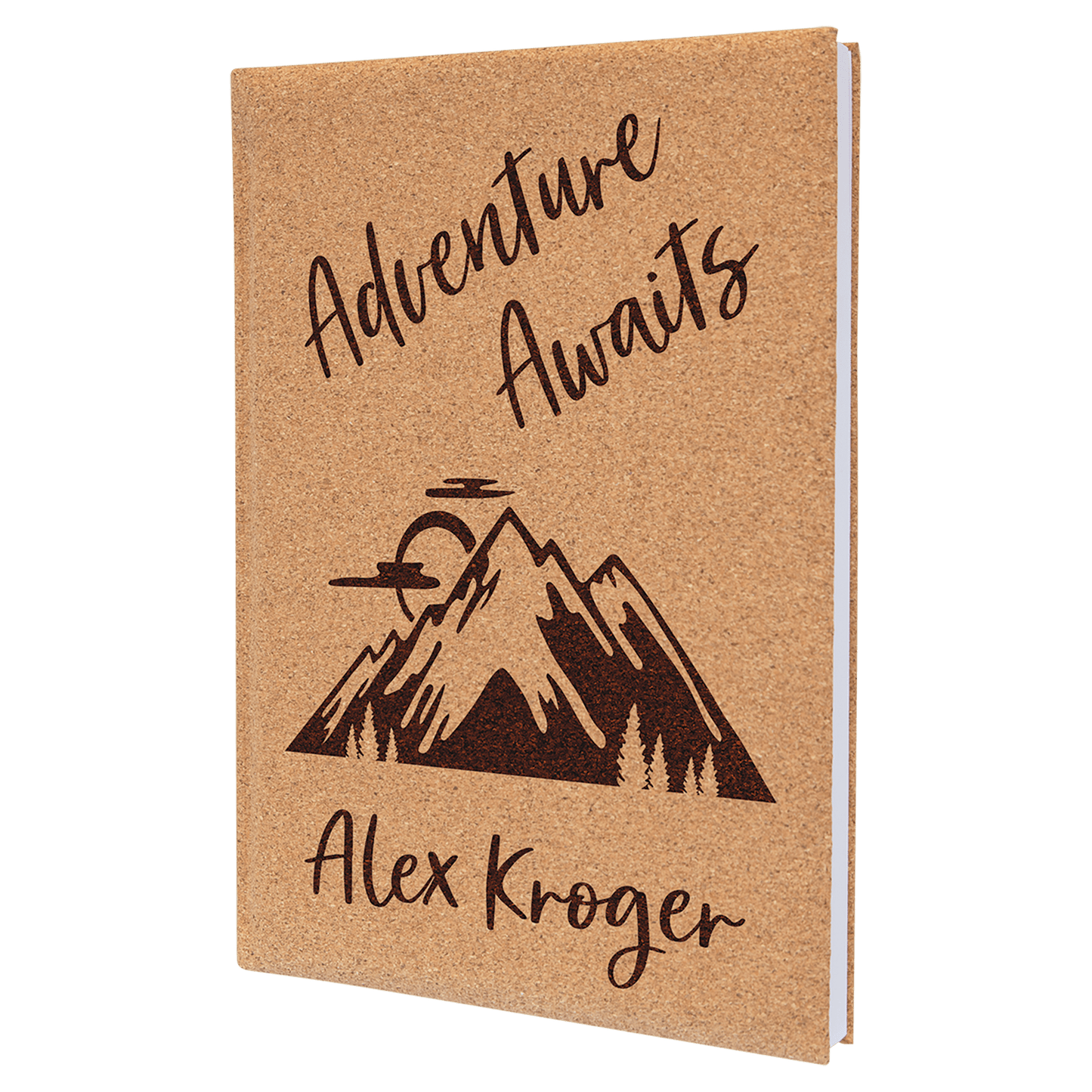 Custom 7" x 9 3/4" Vegan Leather Sketch Book with Engraved Logo