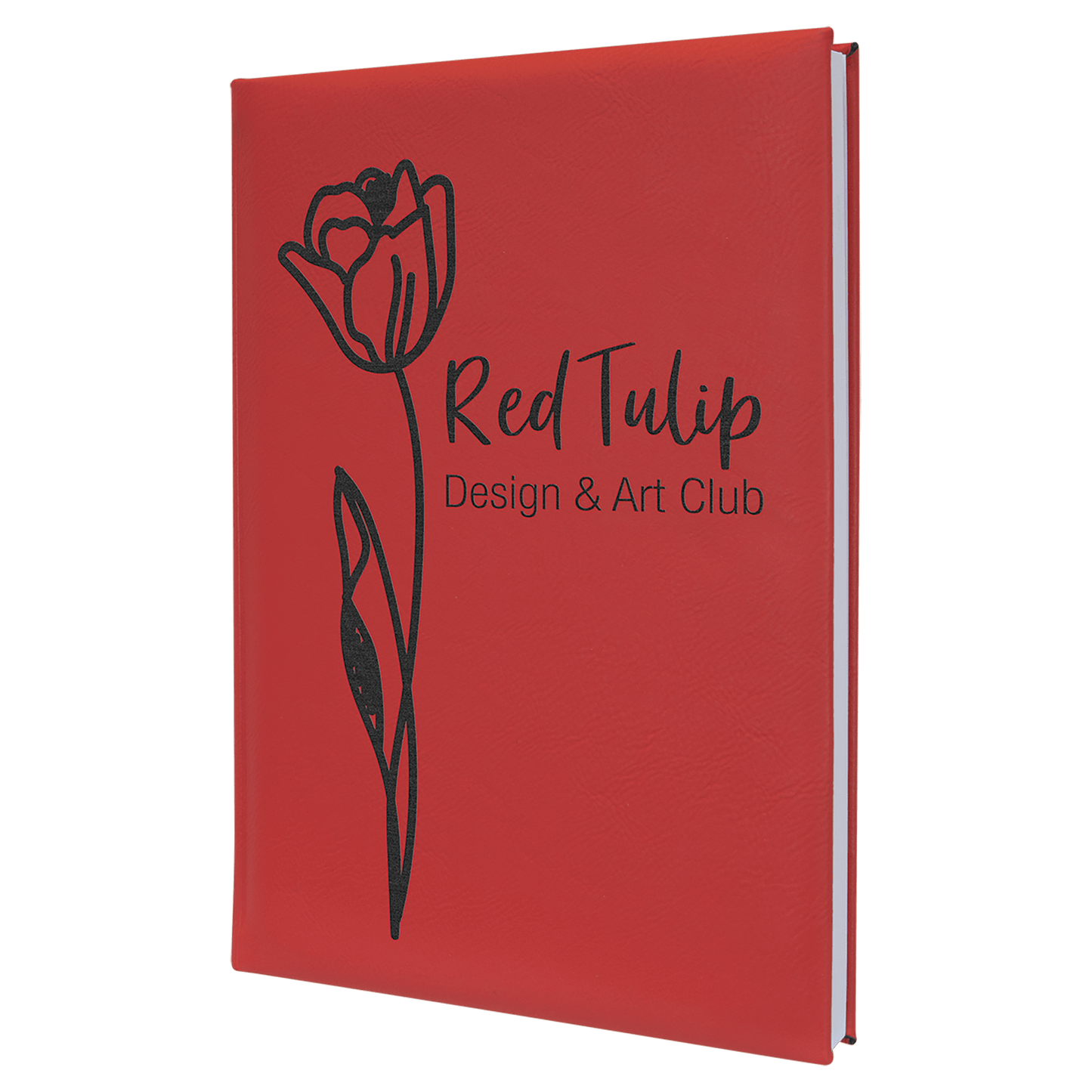 Custom 7" x 9 3/4" Vegan Leather Sketch Book with Engraved Logo
