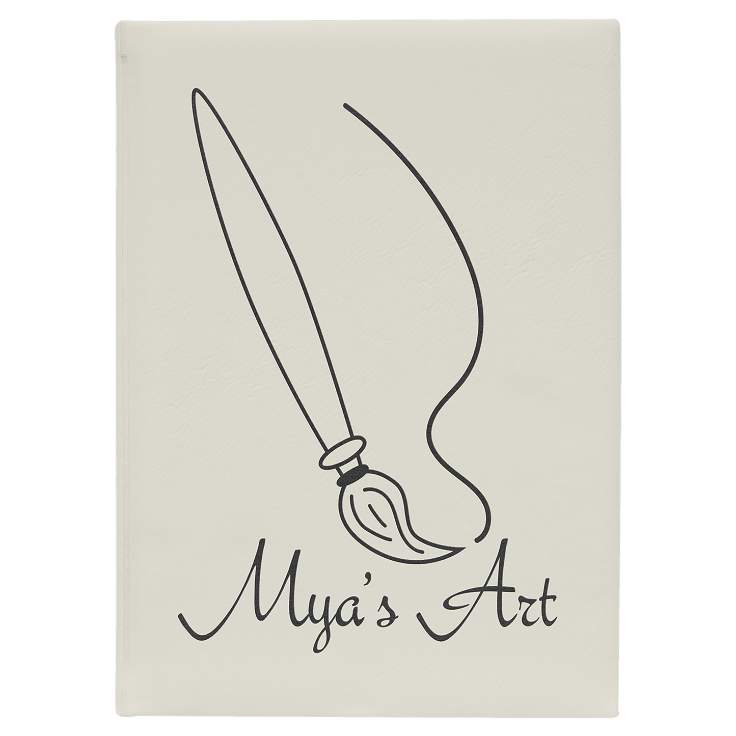 Custom 7" x 9 3/4" Vegan Leather Sketch Book with Engraved Logo