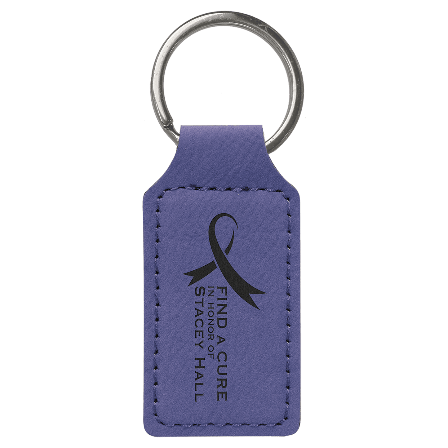 Custom Vegan Leather Rectangular Keychain with Laser Engraved Logo