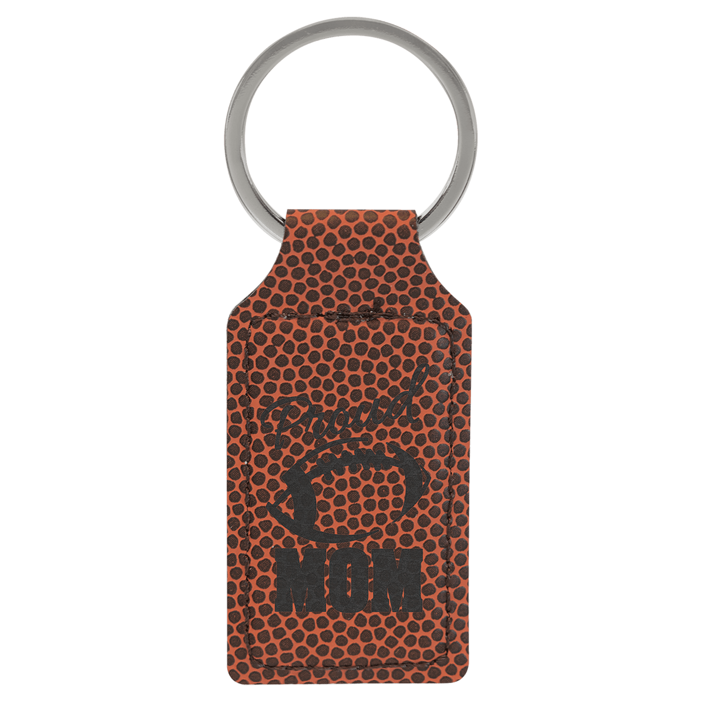 Custom Vegan Leather Rectangular Keychain with Laser Engraved Logo