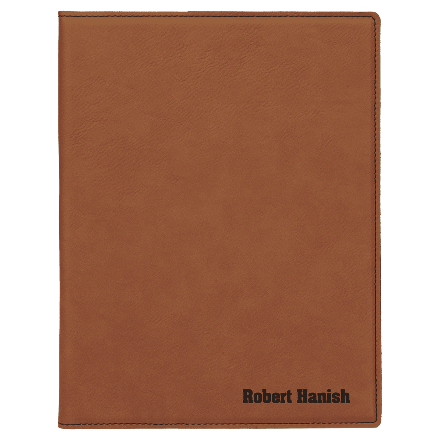 Custom 7" x 9" Vegan Leather Portfolio with Notepad and Engraved Logo