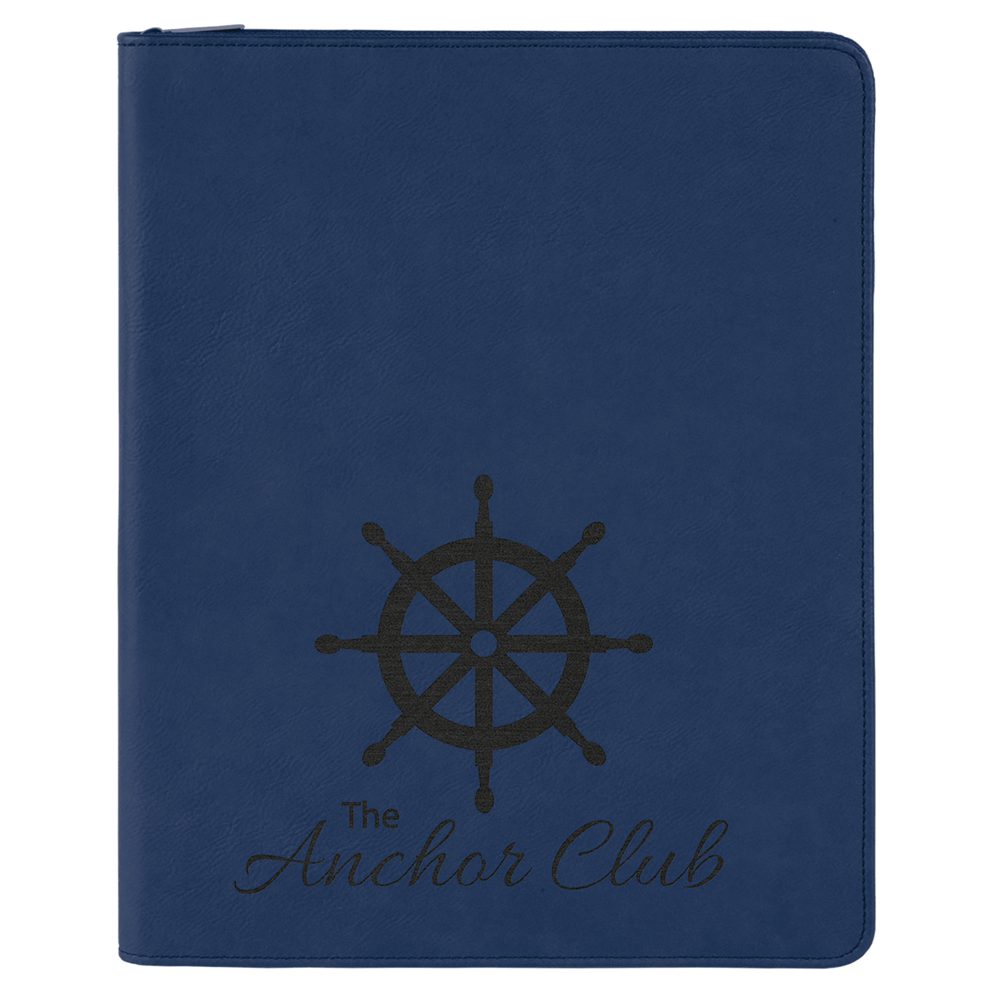 Custom Vegan Leather Zipper Portfolio with Engraved Logo
