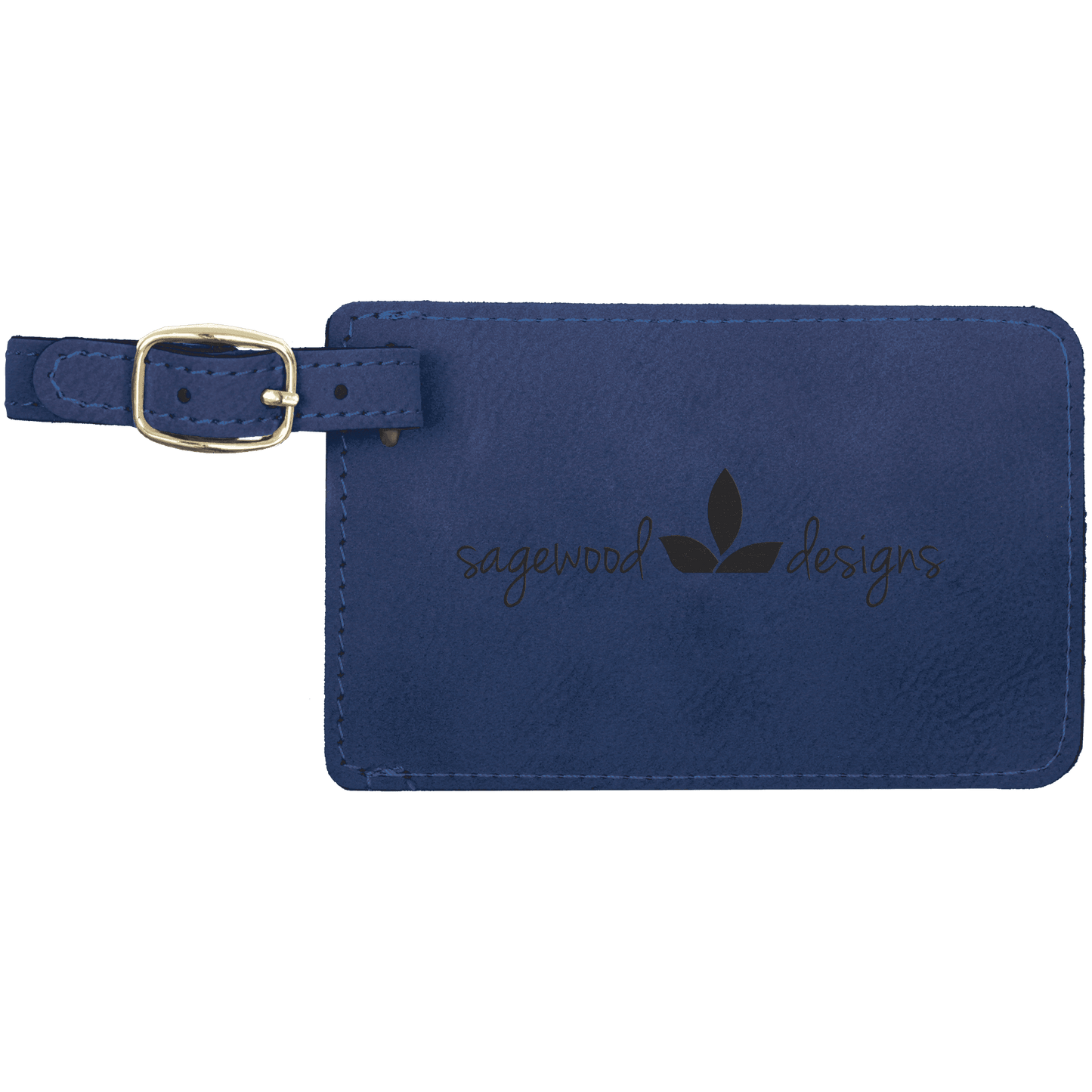 Custom Vegan Leather Luggage Tag with Laser Engraved Logo