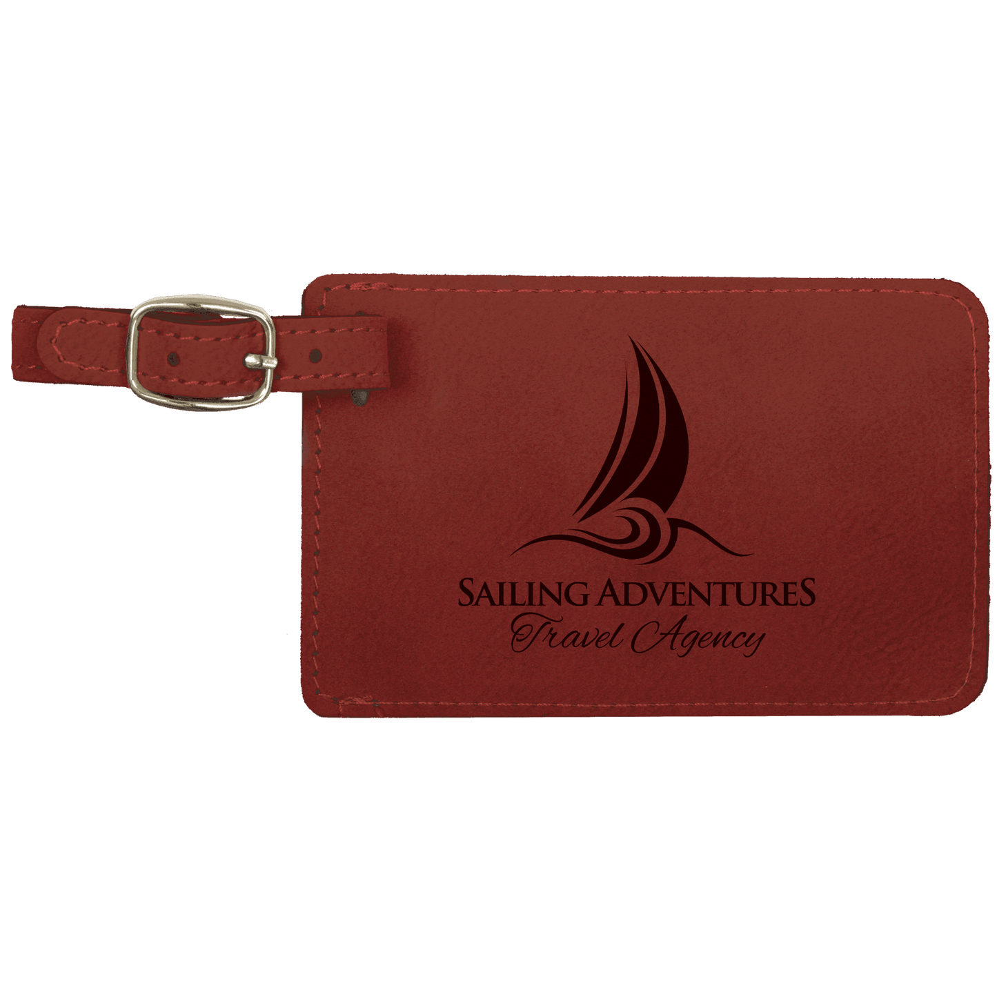 Custom Vegan Leather Luggage Tag with Laser Engraved Logo