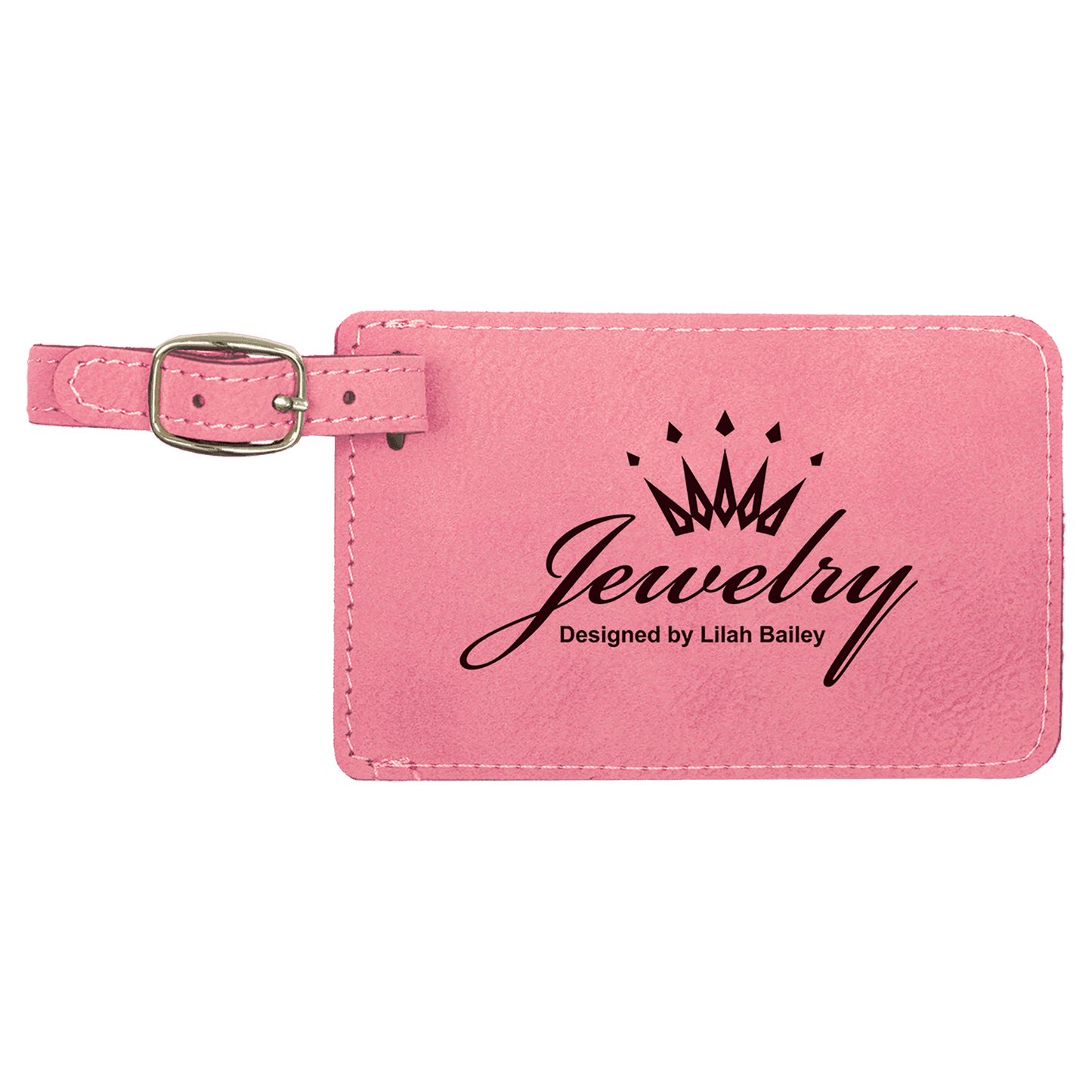 Custom Vegan Leather Luggage Tag with Laser Engraved Logo