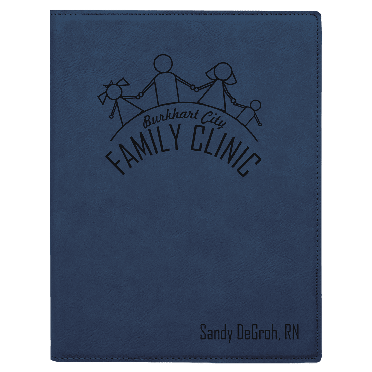 Custom 7" x 9" Vegan Leather Portfolio with Notepad and Engraved Logo