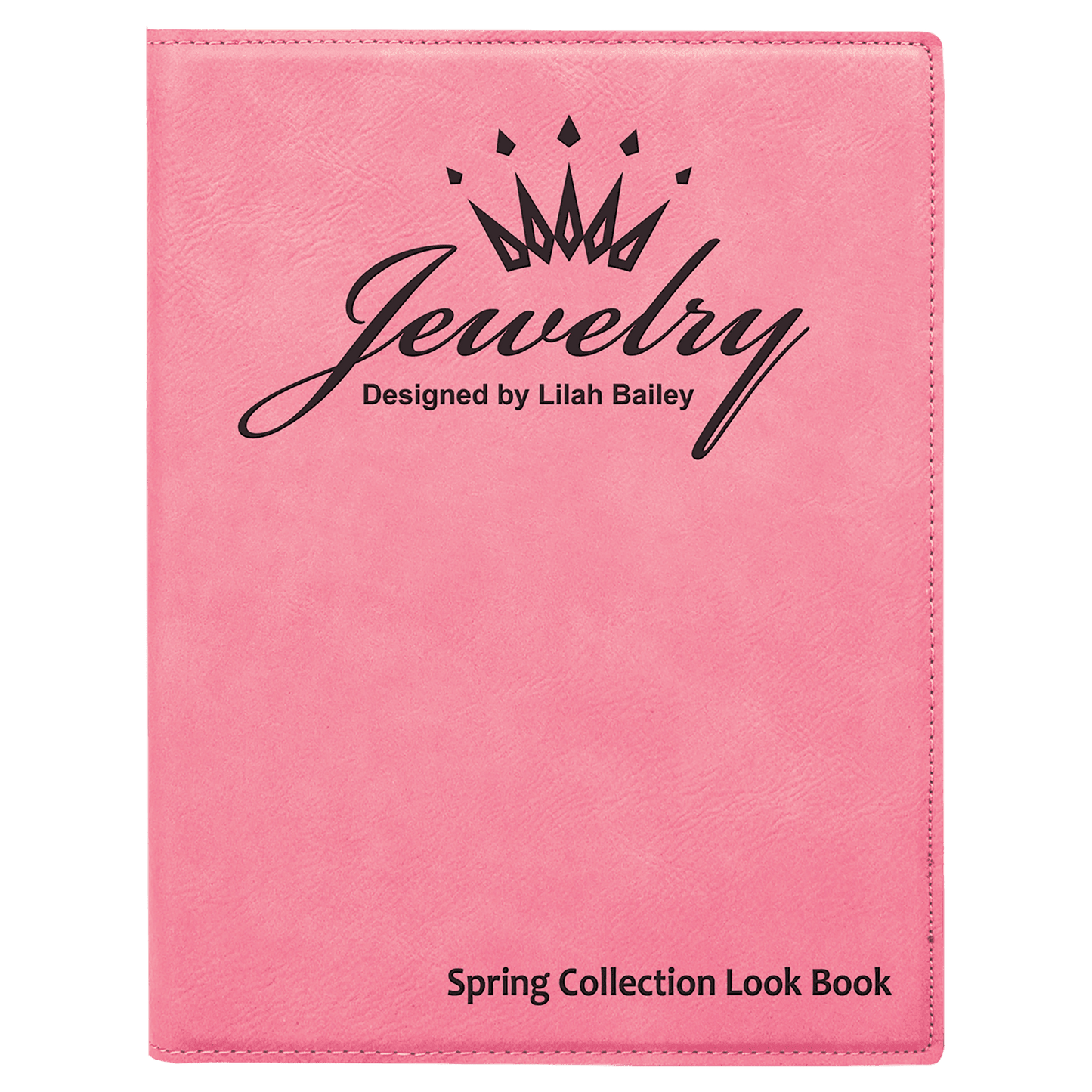 Custom 7" x 9" Vegan Leather Portfolio with Notepad and Engraved Logo
