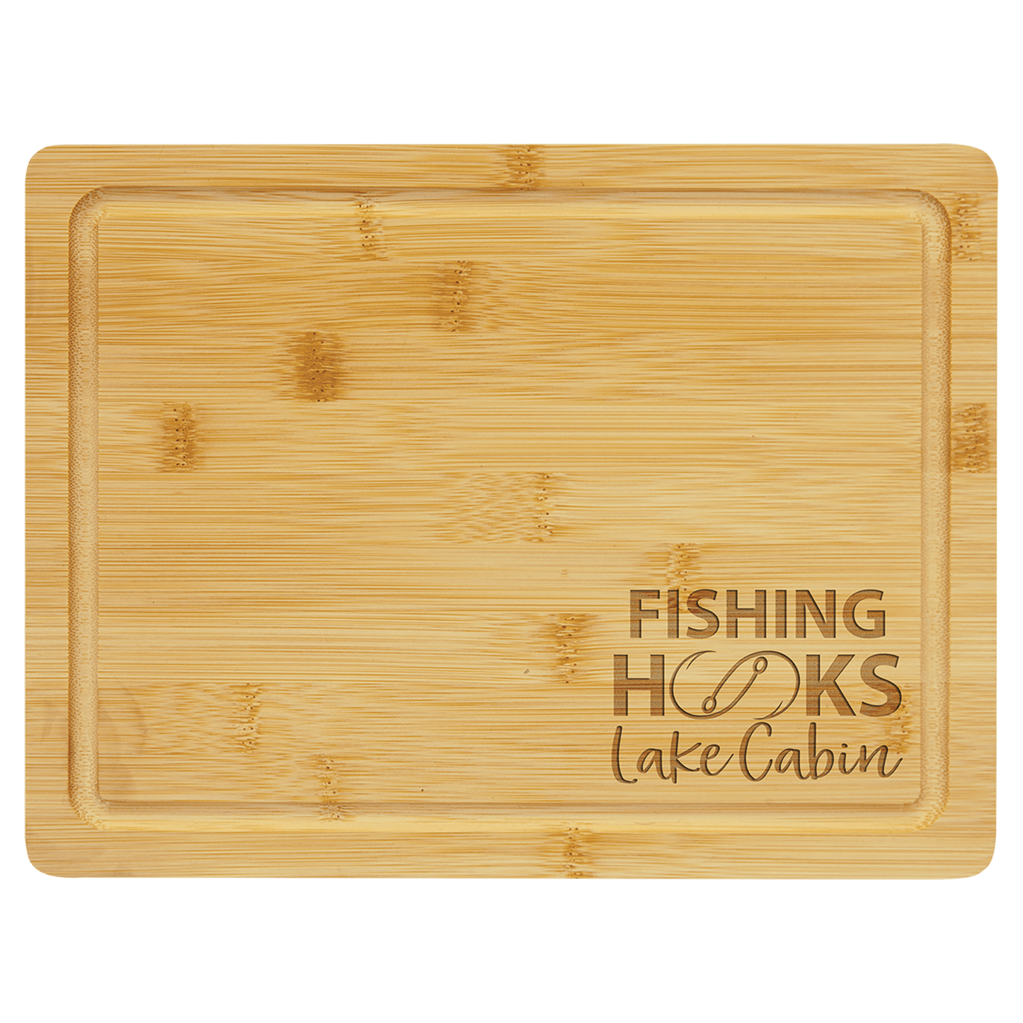 Custom Bamboo Cutting Board with Drip Ring with Laser Engraved Logo