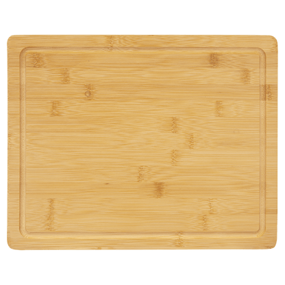 Custom Bamboo Cutting Board with Drip Ring with Laser Engraved Logo