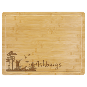 Custom Bamboo Cutting Board with Drip Ring with Laser Engraved Logo