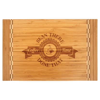 Custom Bamboo Cutting Boards with Butcher Block Inlay and Shapes