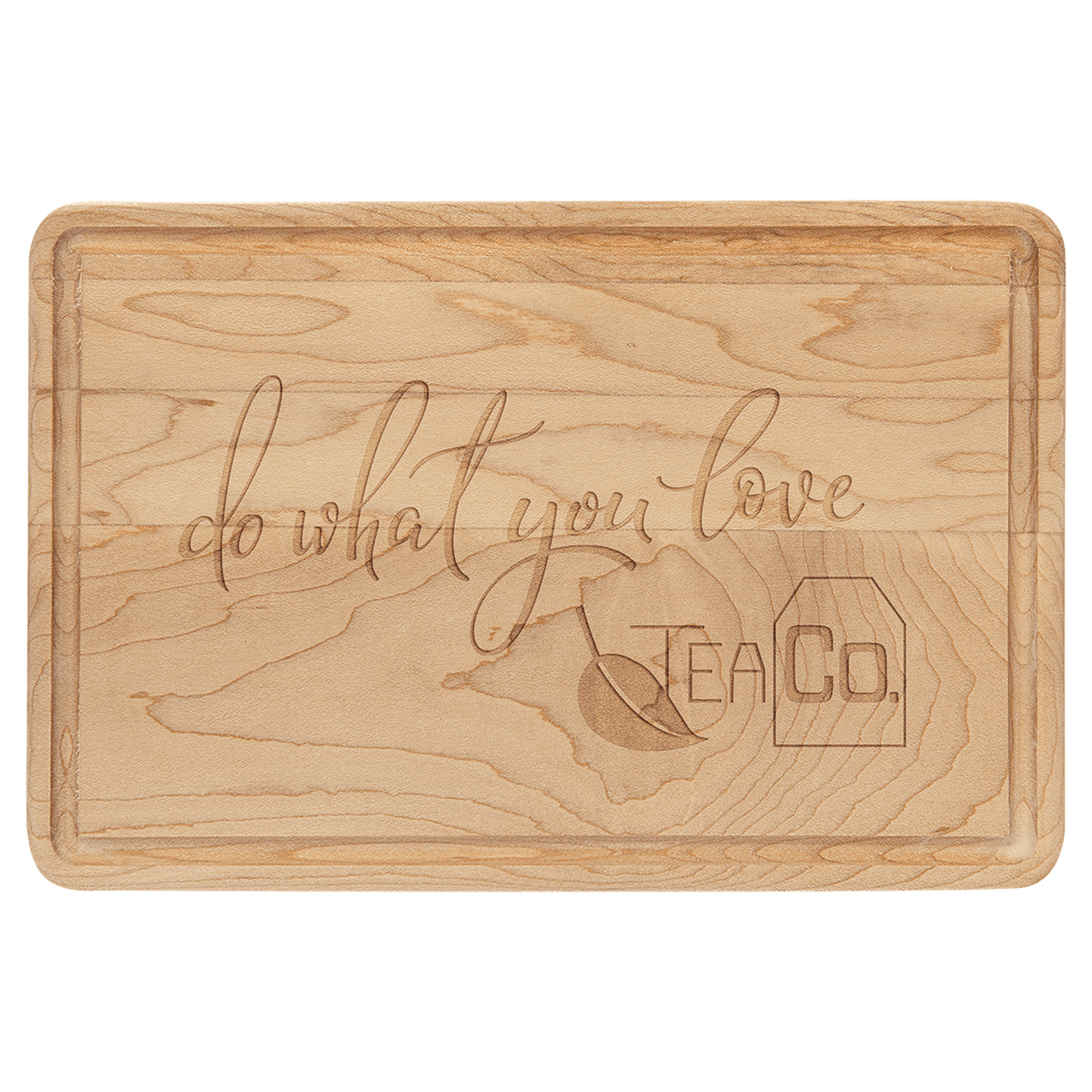 Custom Maple Cutting Board with Drip Ring with Laser Engraved Logo