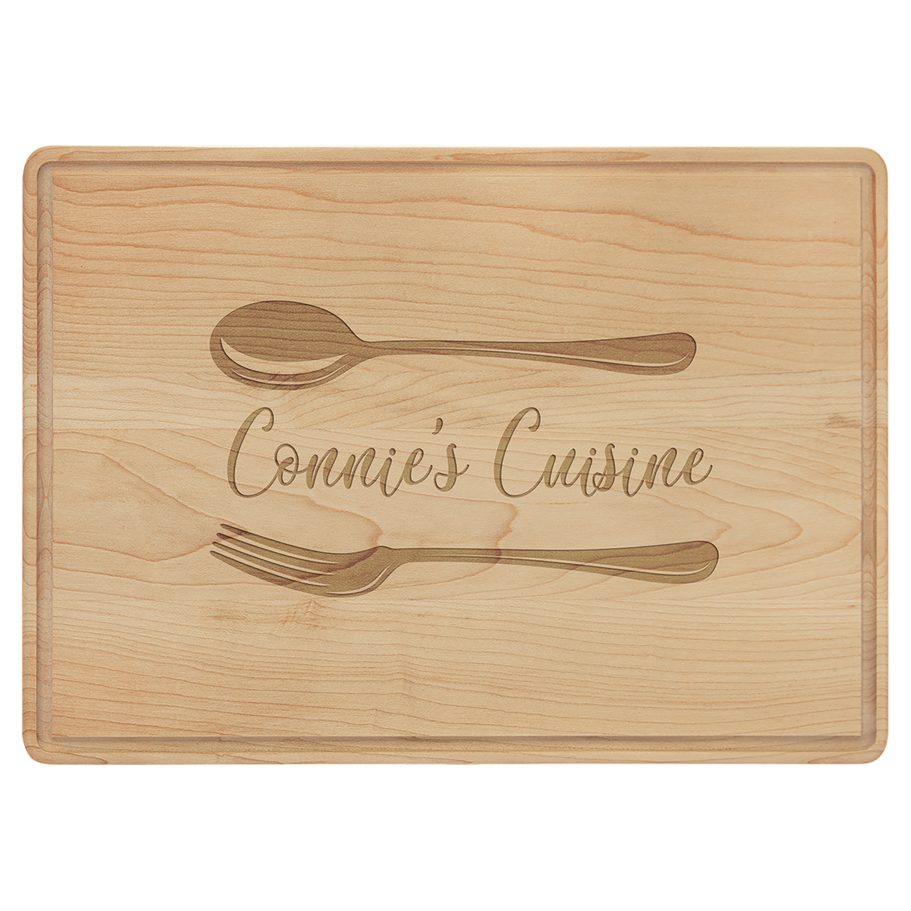 Custom Maple Paddle Cutting Board with Drip Ring - Thumbnail 2