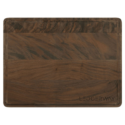 LEDGERWAY Walnut Charcuterie / Cutting Board - 8.75"x11.5" Rectangle with Juice Groove