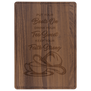 Custom Walnut Cutting Board with Drip Ring with Laser Engraved Logo