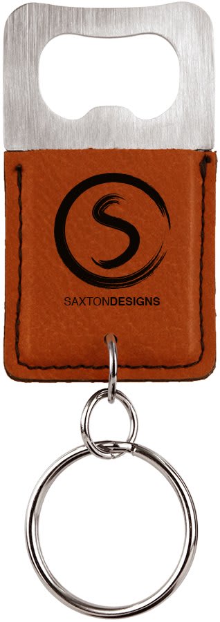 Custom Stainless & Vegan Leather Bottle Opener Keychain