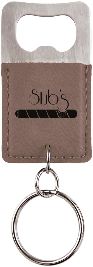 Custom Stainless & Vegan Leather Bottle Opener Keychain