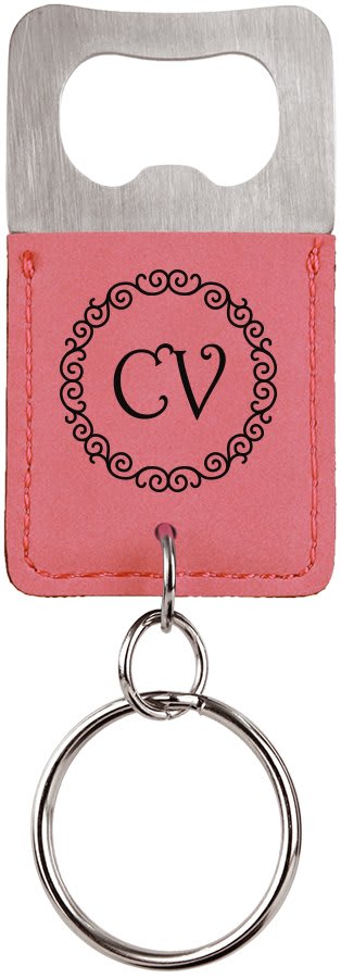 Custom Stainless & Vegan Leather Bottle Opener Keychain