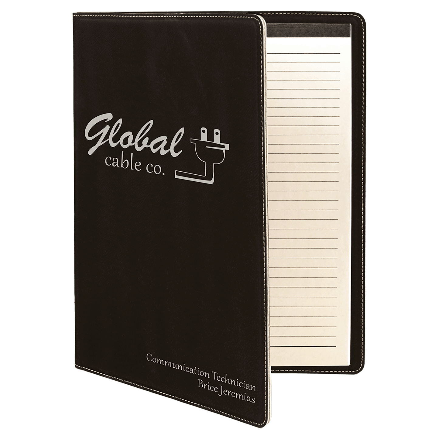 Custom Vegan Leather Portfolio with Notepad & Engraved Logo