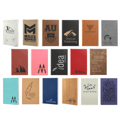 Rawhide Laserable Leatherette Journal with Lined Notepad 5 1/4" x 8 1/4"