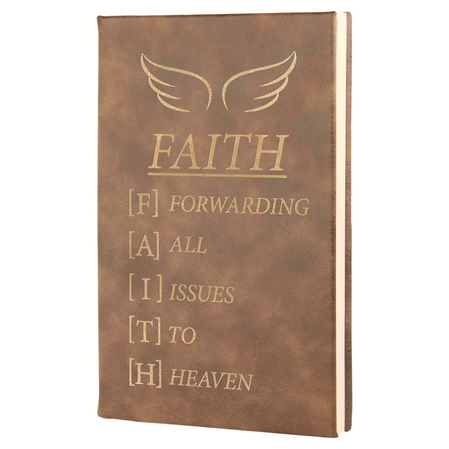 Custom Vegan Leather Journal with Lined Pages 5 1/4" x 8 1/4" with Engraved Logo
