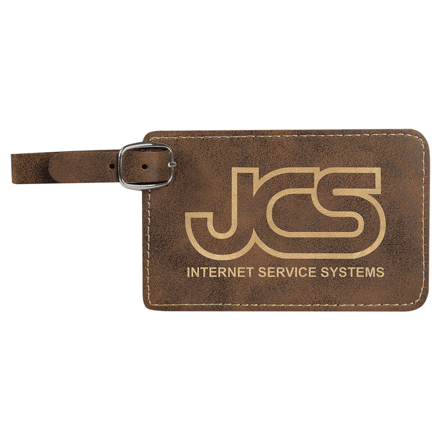Custom Vegan Leather Luggage Tag with Laser Engraved Logo