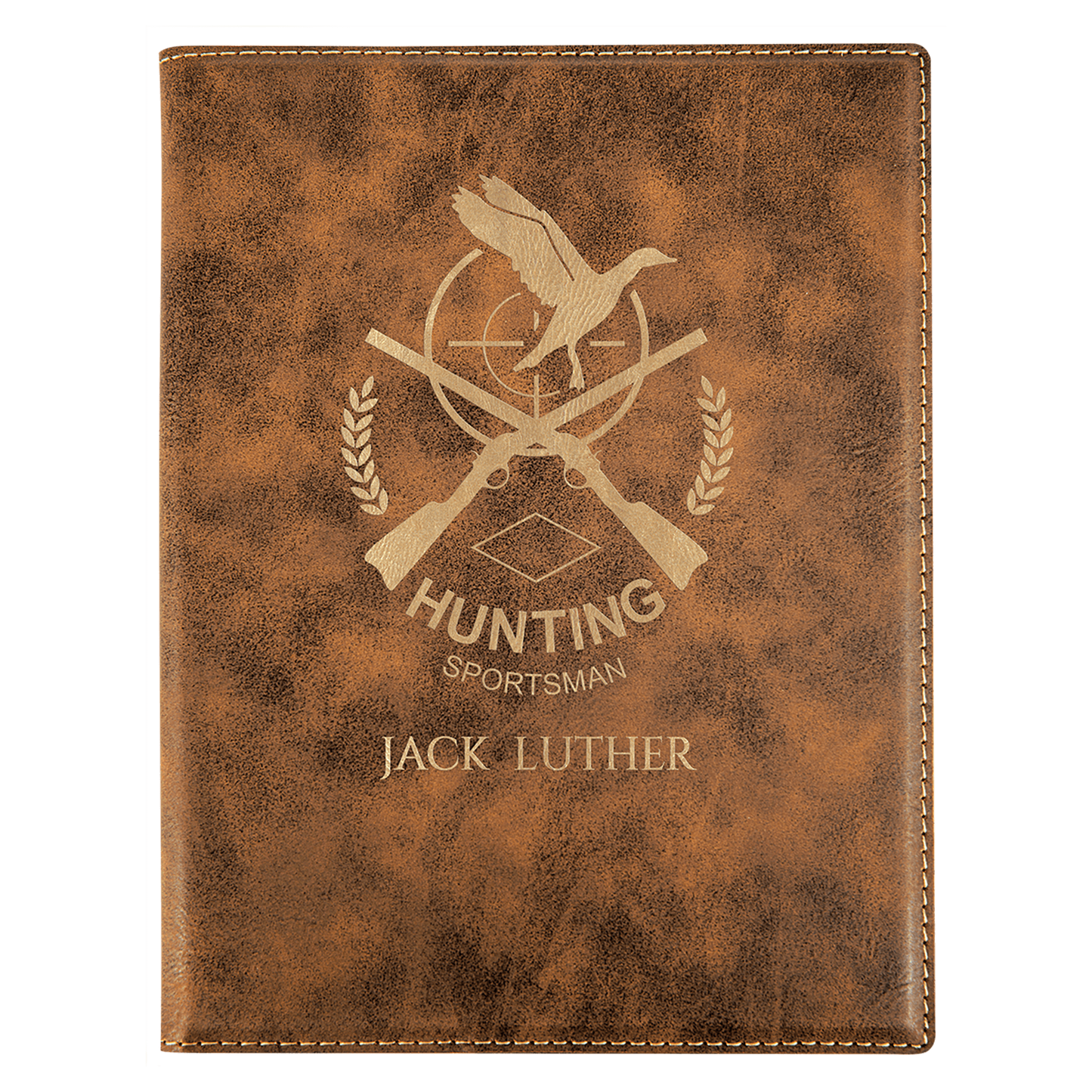 Custom 7" x 9" Vegan Leather Portfolio with Notepad and Engraved Logo