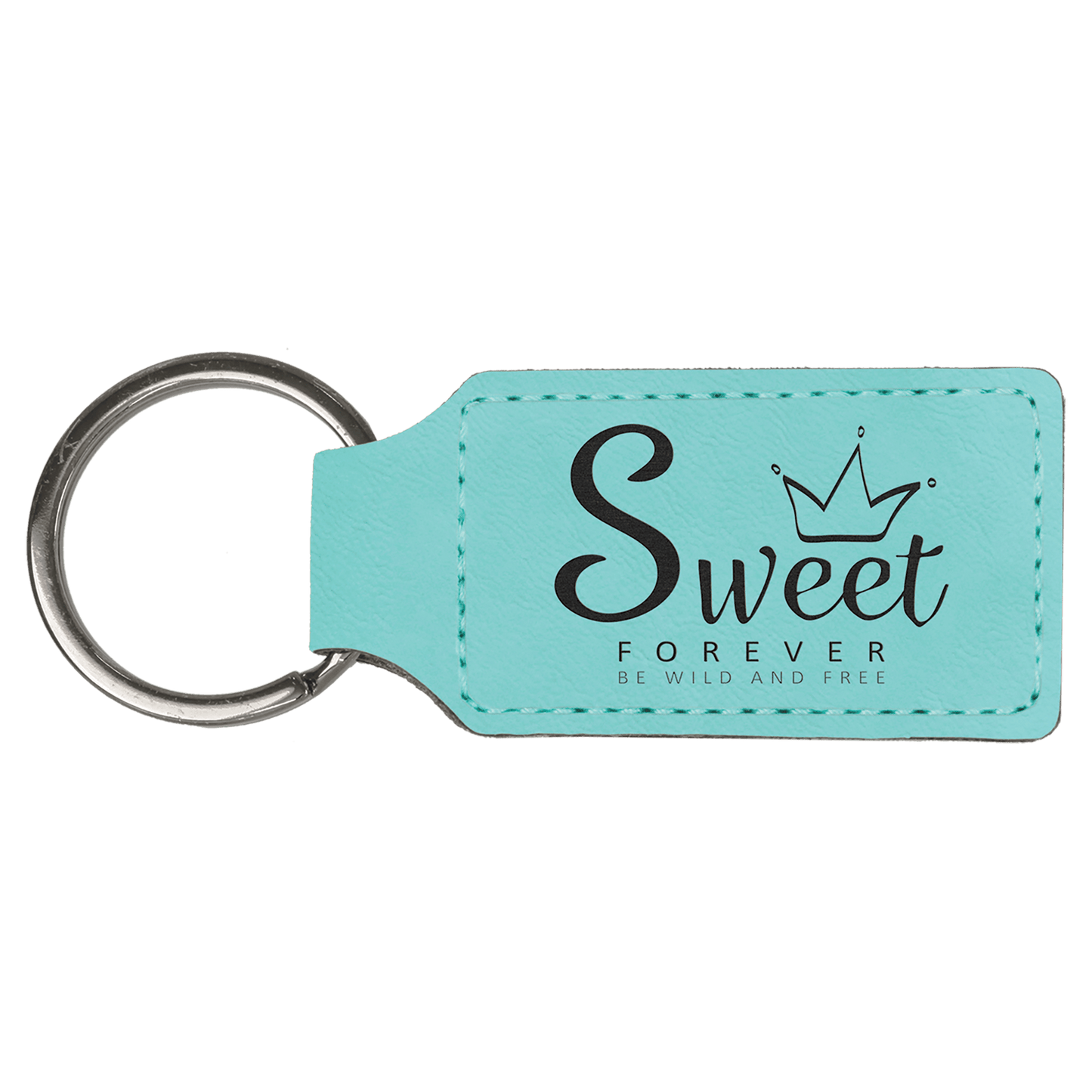 Custom Vegan Leather Rectangular Keychain with Laser Engraved Logo