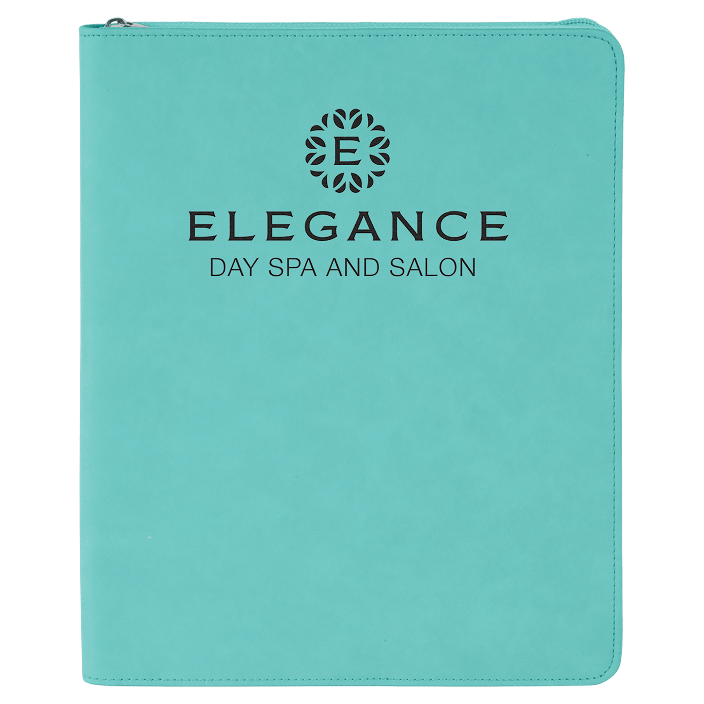 Custom Vegan Leather Zipper Portfolio with Engraved Logo