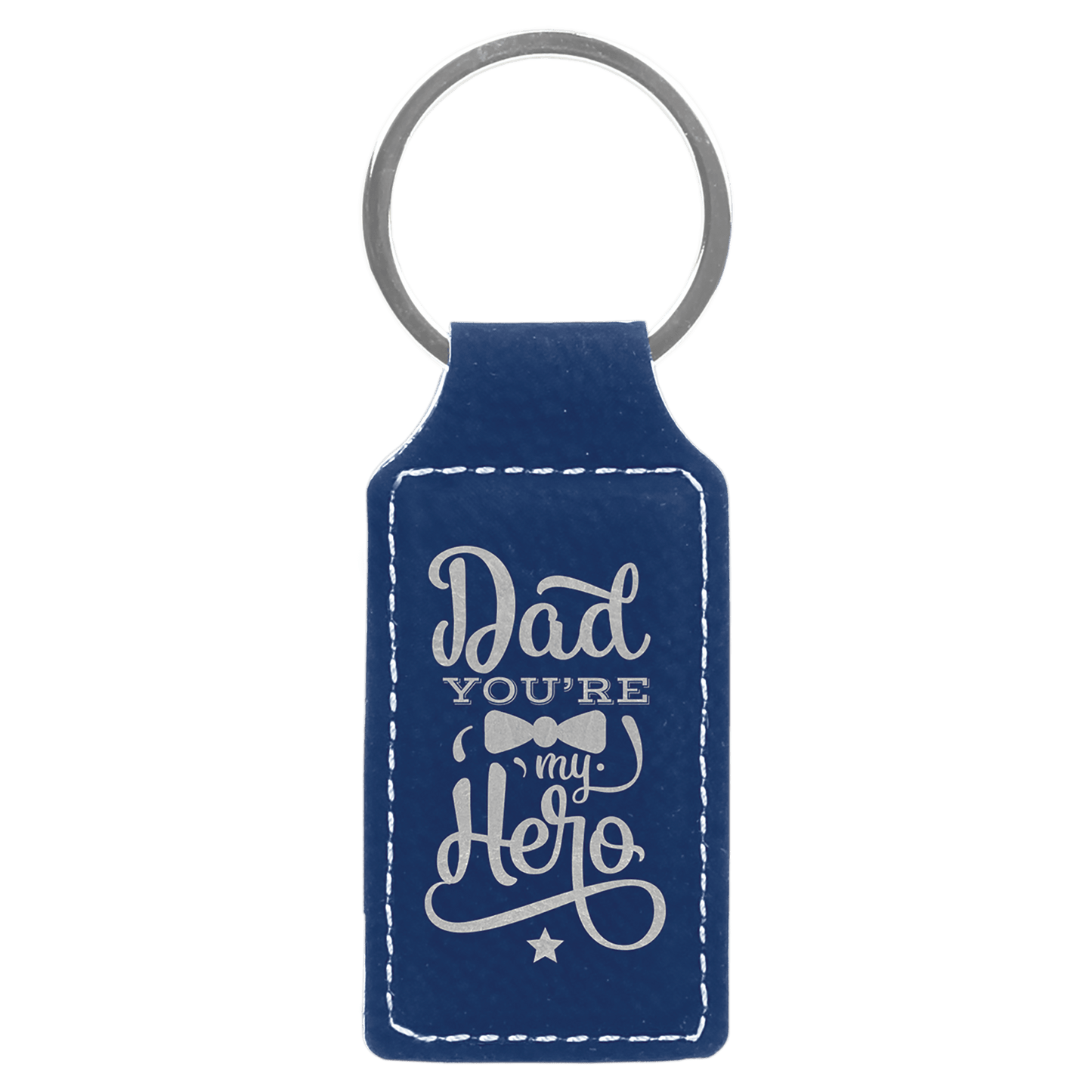 Custom Vegan Leather Rectangular Keychain with Laser Engraved Logo