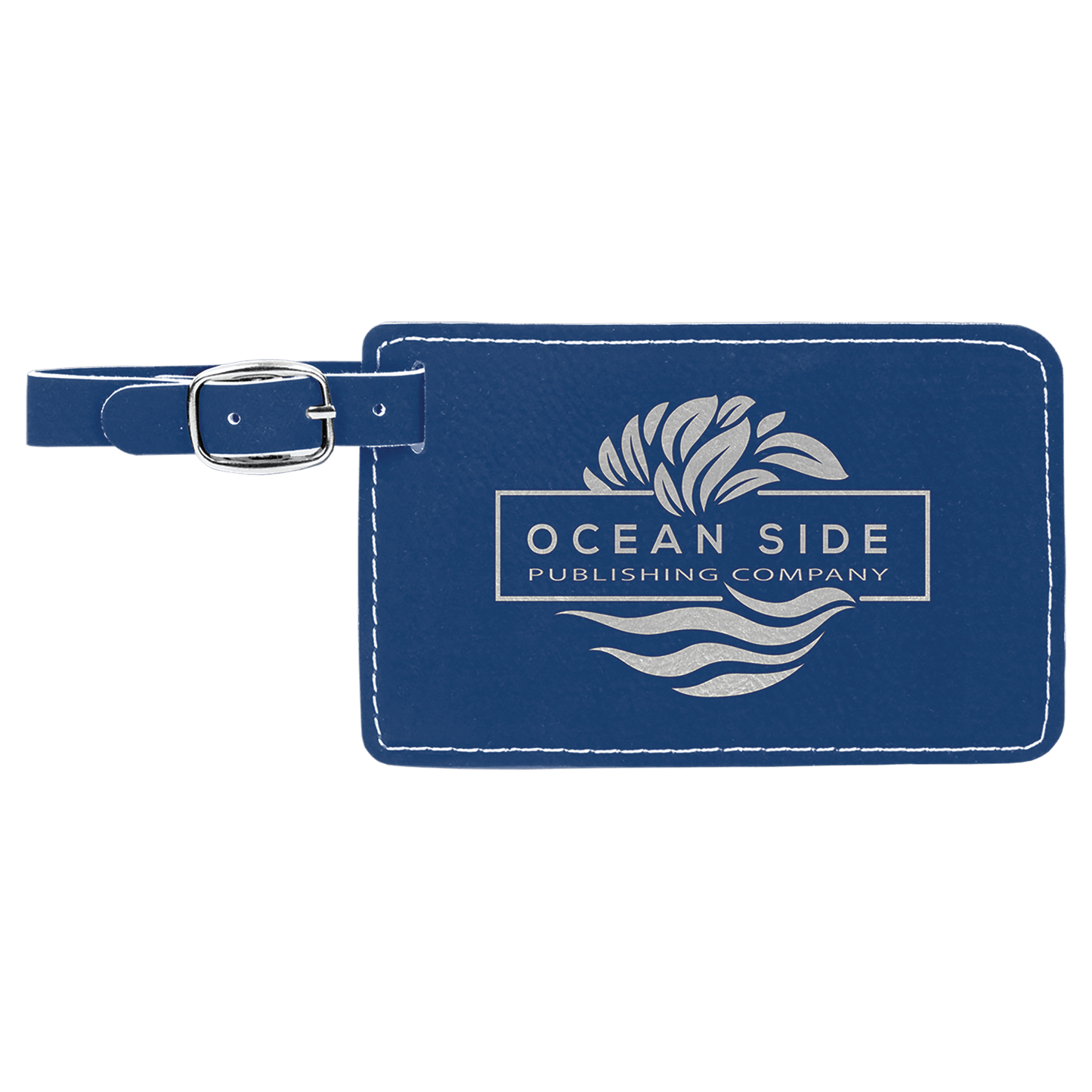 Custom Vegan Leather Luggage Tag with Laser Engraved Logo