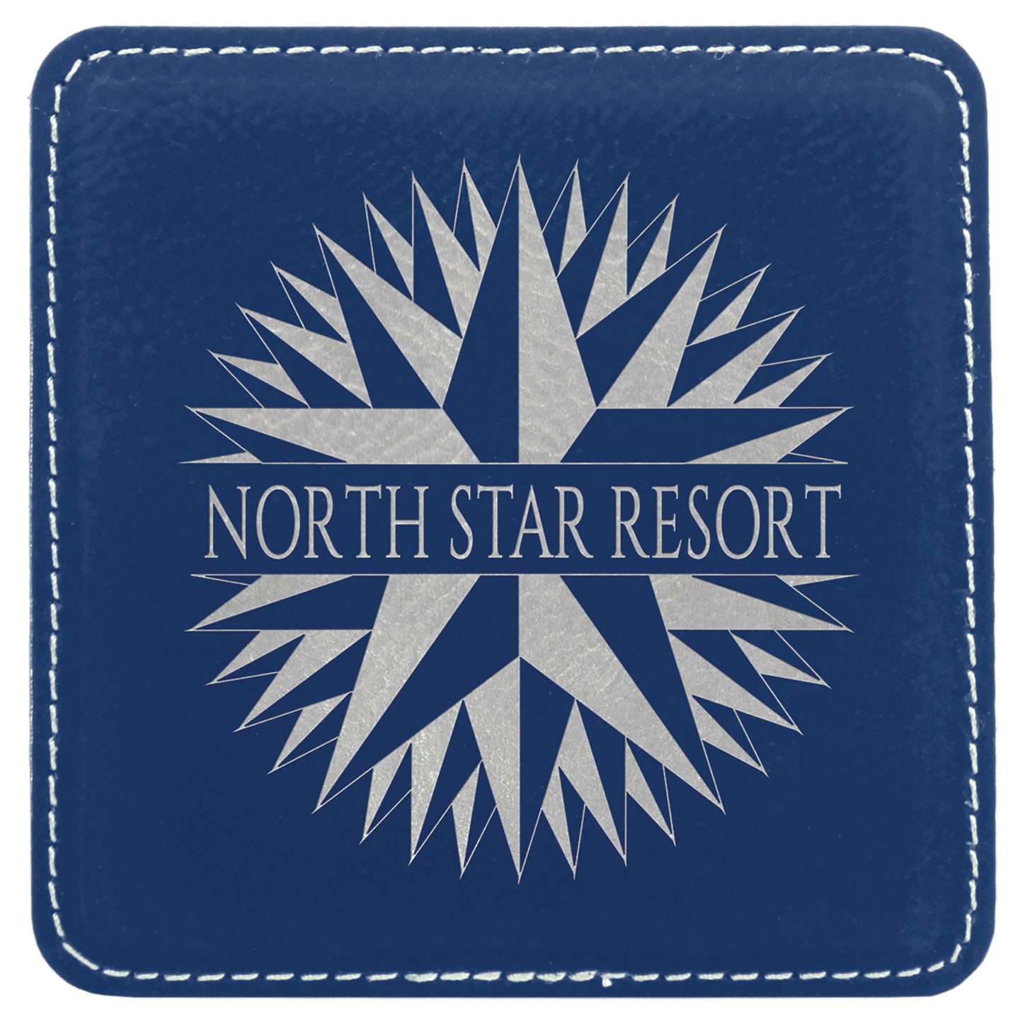 Custom Square 4" Vegan Leather Coaster Sets with Engraved Logo