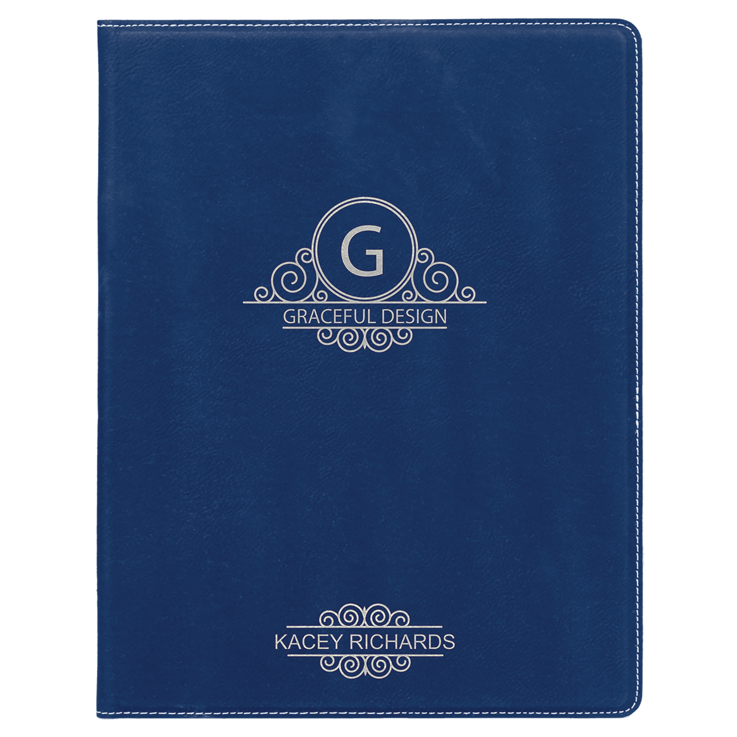 Custom 7" x 9" Vegan Leather Portfolio with Notepad and Engraved Logo