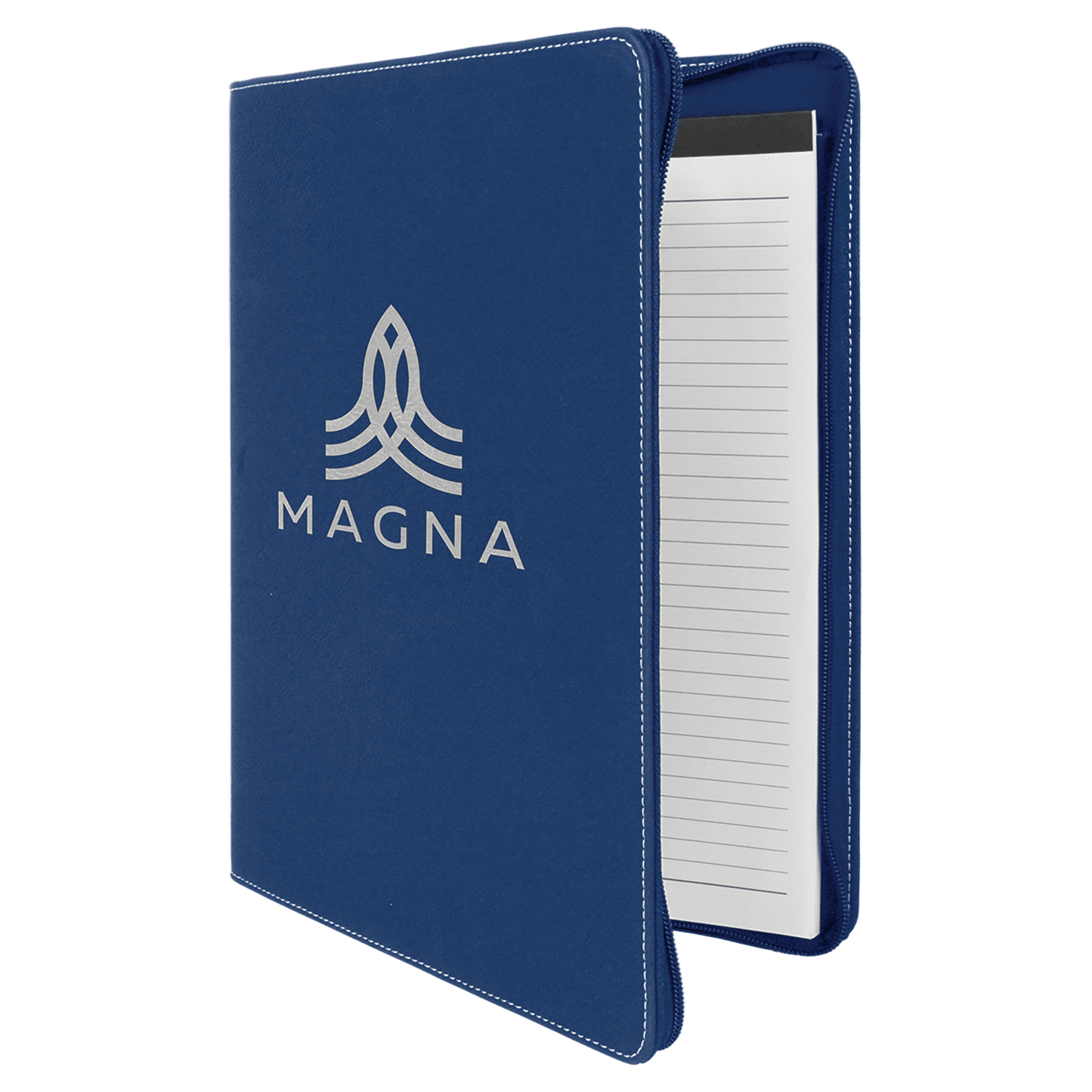 Custom Vegan Leather Zipper Portfolio with Engraved Logo