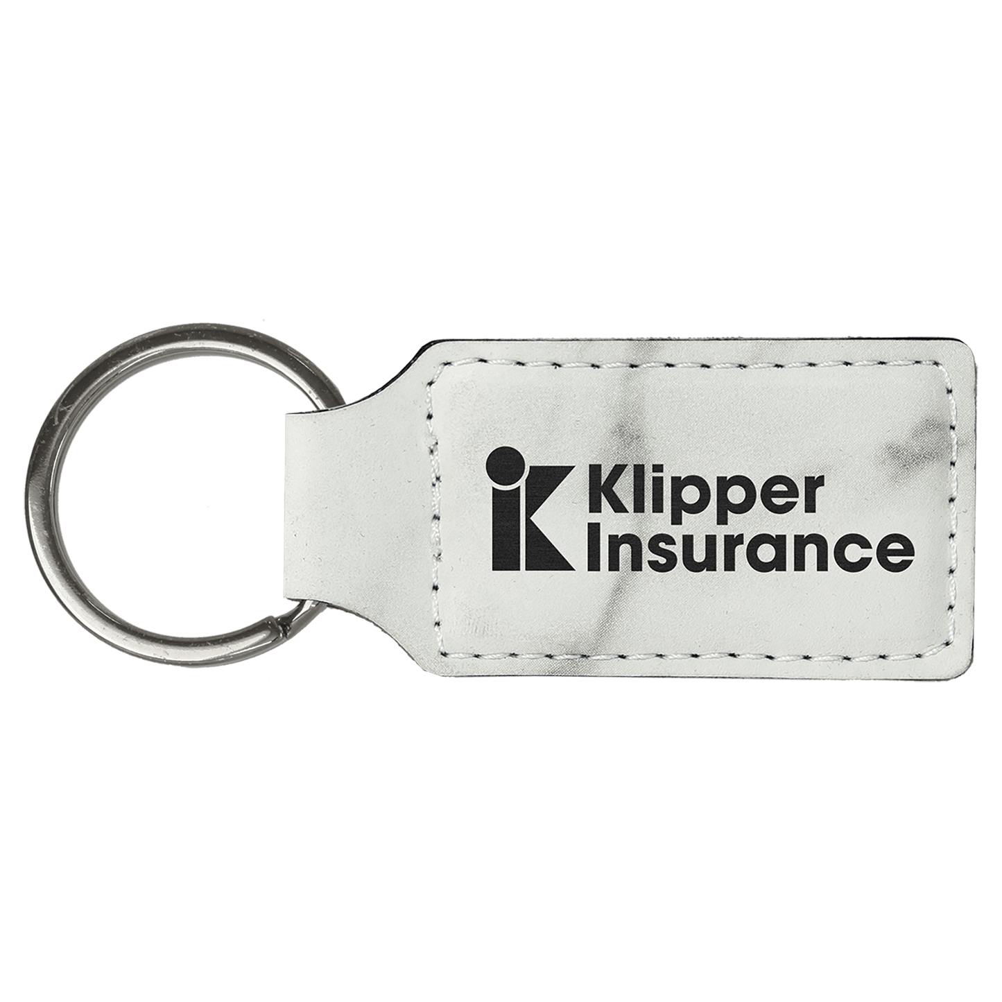 Custom Vegan Leather Rectangular Keychain with Laser Engraved Logo