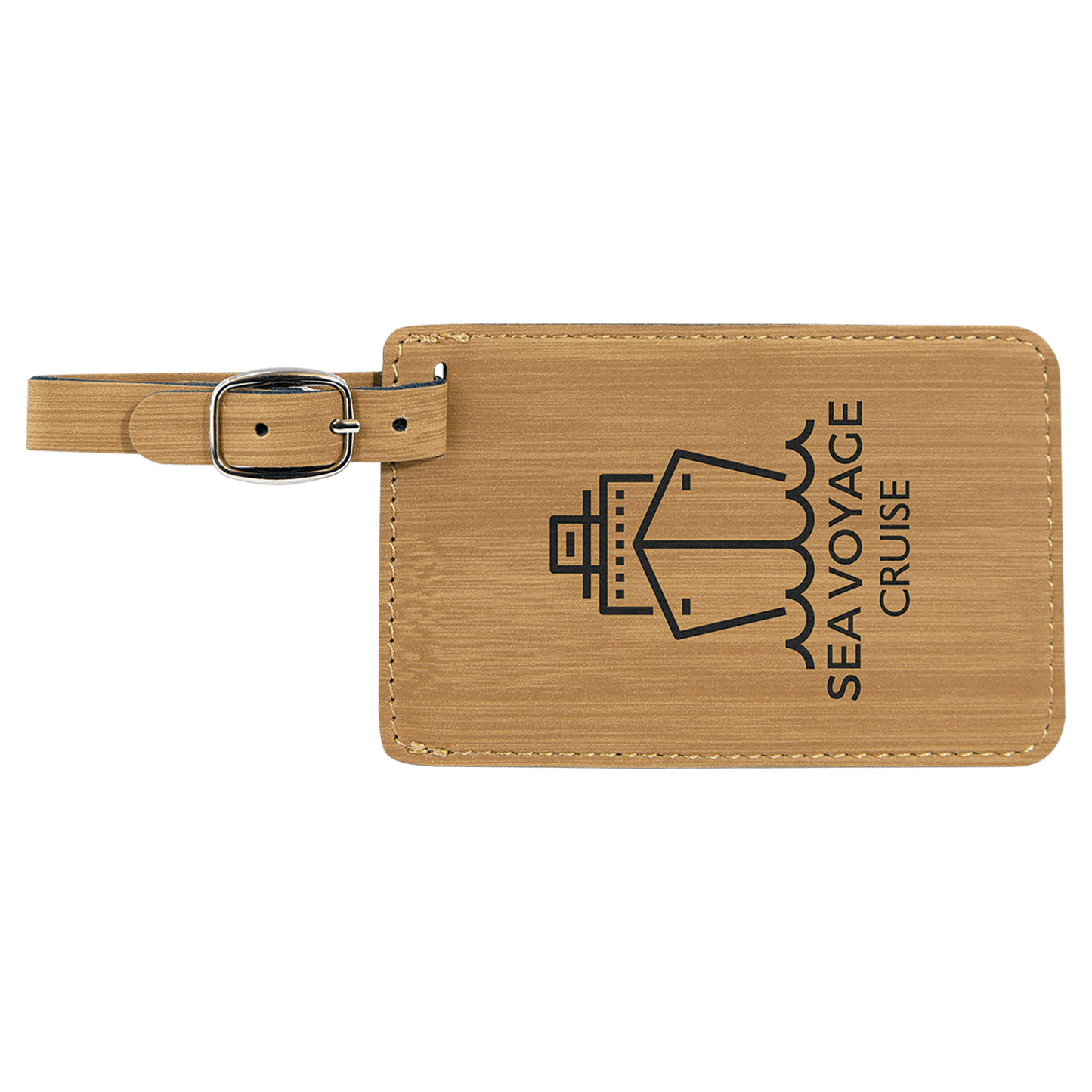 Custom Vegan Leather Luggage Tag with Laser Engraved Logo