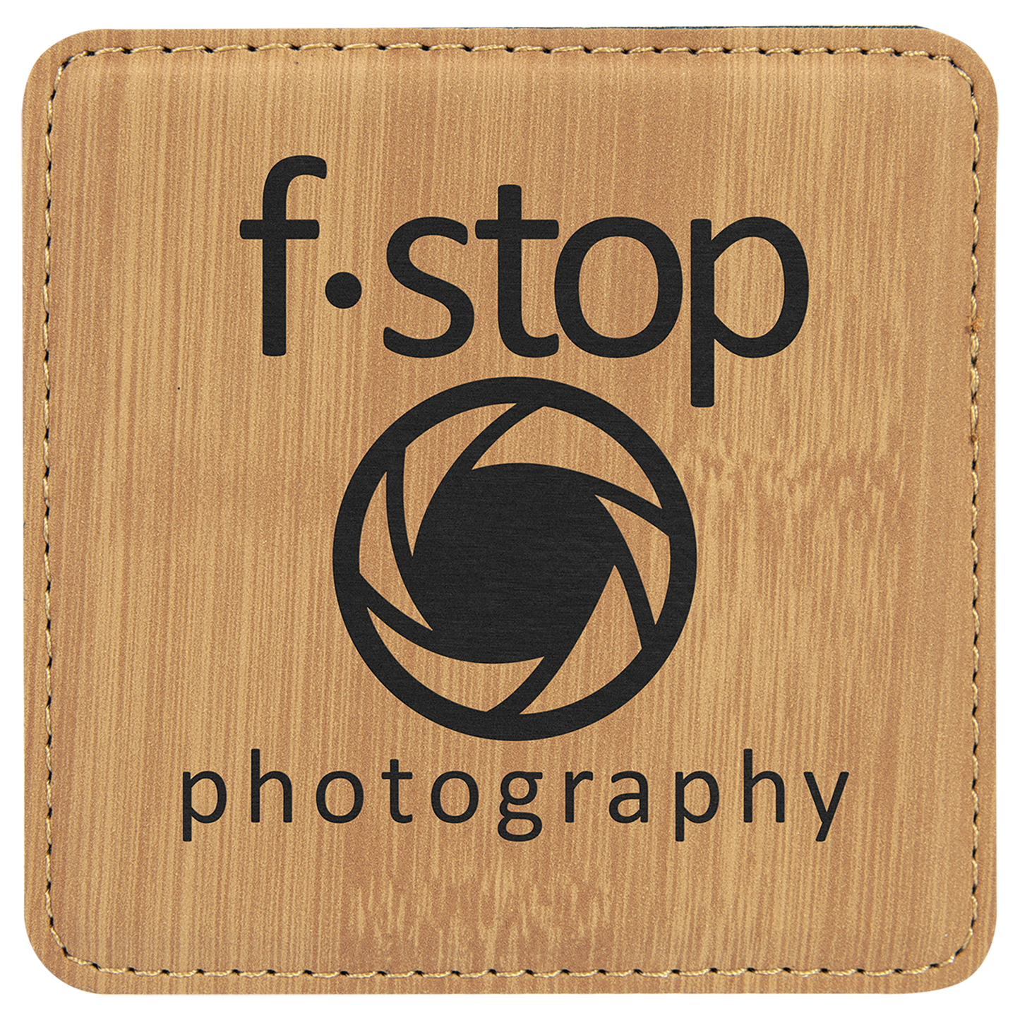 Custom Square 4" Vegan Leather Coaster Sets with Engraved Logo