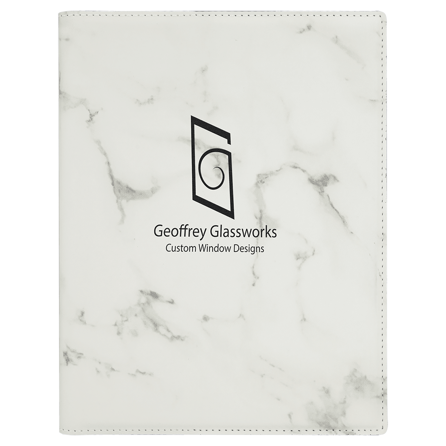 Custom 7" x 9" Vegan Leather Portfolio with Notepad and Engraved Logo