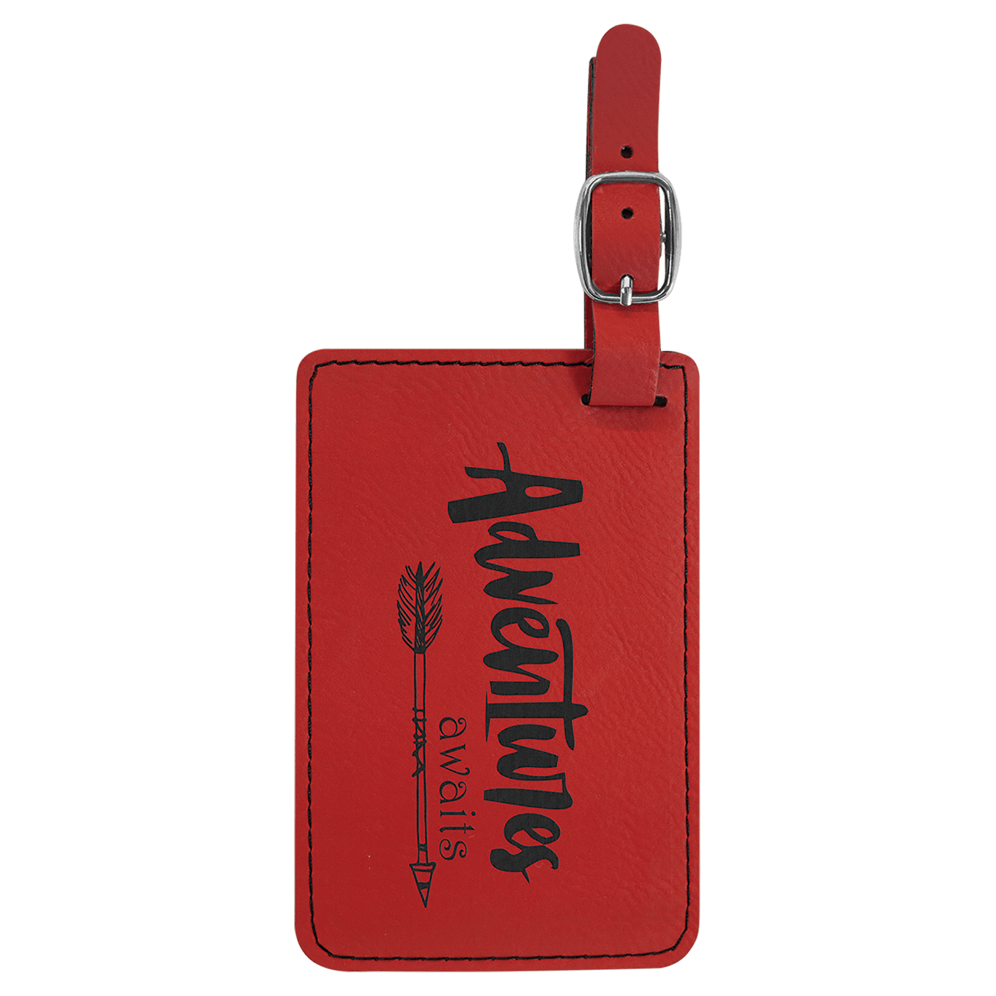 Custom Vegan Leather Luggage Tag with Laser Engraved Logo