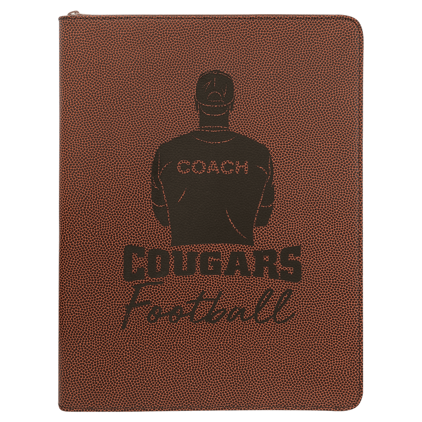 Custom Vegan Leather Zipper Portfolio with Engraved Logo