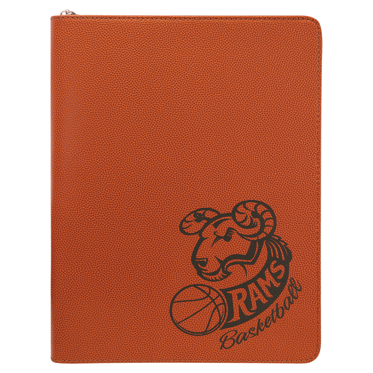 Custom Vegan Leather Zipper Portfolio with Engraved Logo