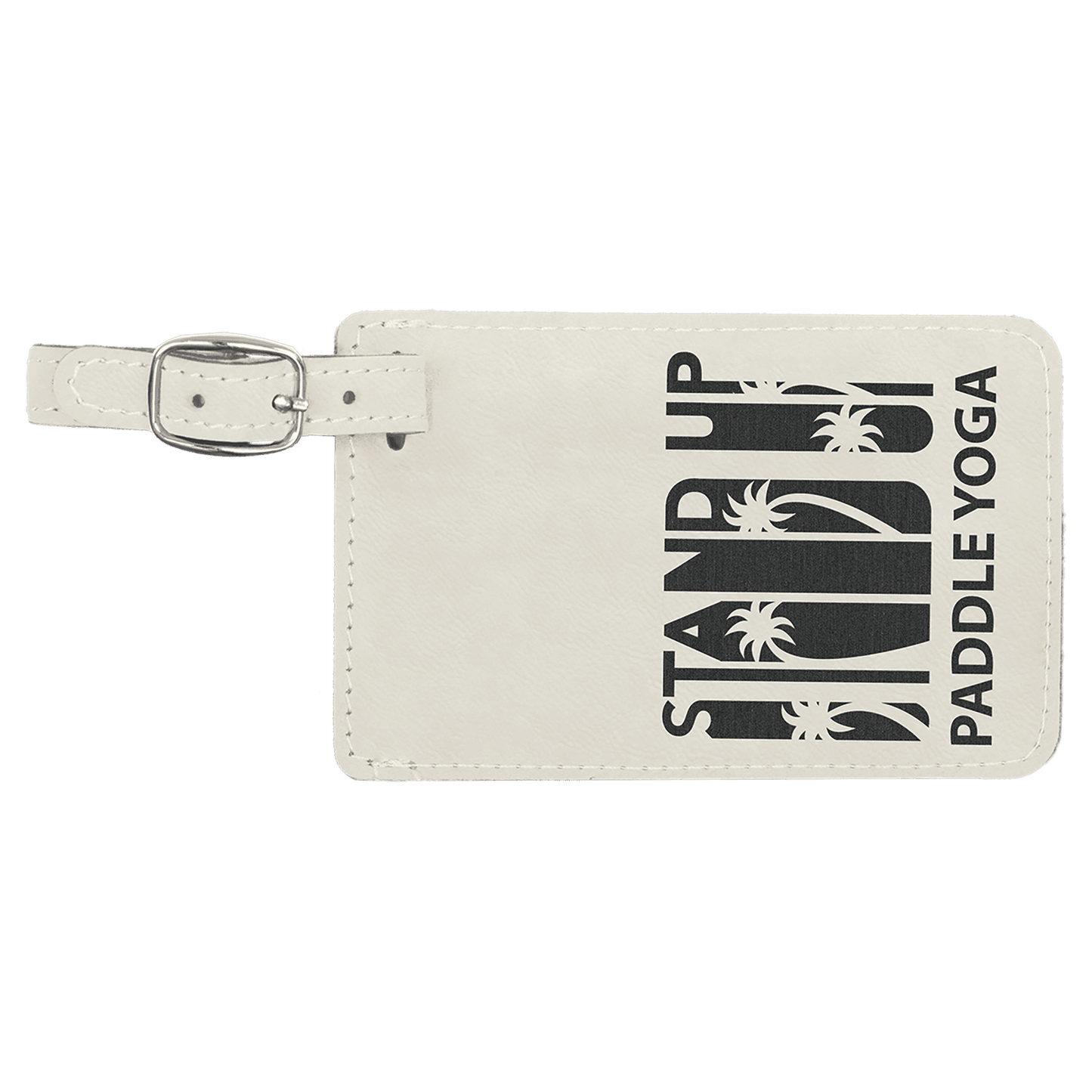 Custom Vegan Leather Luggage Tag with Laser Engraved Logo