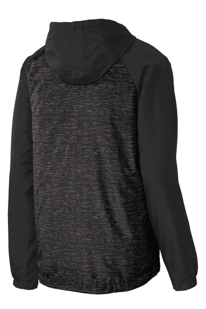 DISCONTINUED - Sport-Tek® Heather Colorblock Raglan Hooded Wind Jacket - SKU JST40