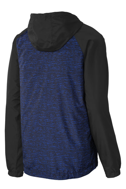 DISCONTINUED - Sport-Tek® Heather Colorblock Raglan Hooded Wind Jacket - SKU JST40
