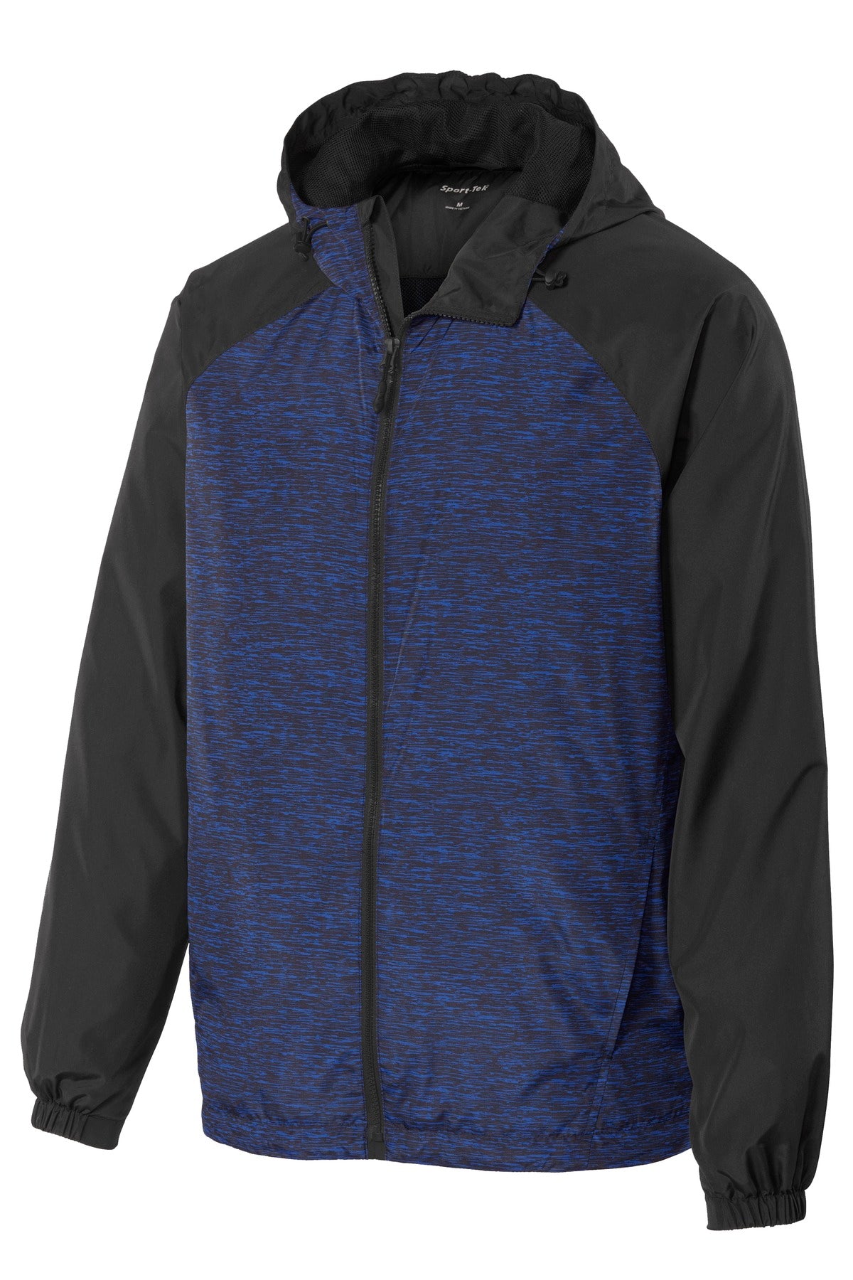Sport-Tek® Heather Colorblock Raglan Hooded Wind Jacket
